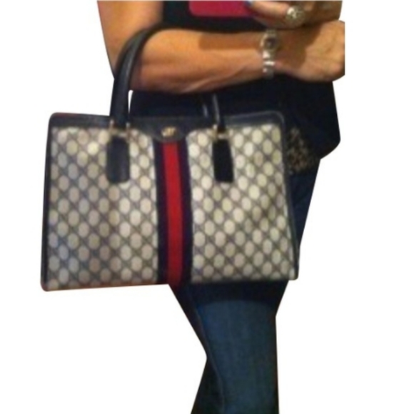 Gucci Handbags - Authentic Vintage Gucci GG Monogram Supreme Sherry Web Ophidia Satchel